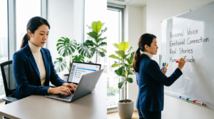 How to Use AI for Content Creation Without Losing Authenticity - Professional creator balancing AI tools with human storytelling and personal voice