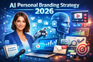 How A.I. Is Changing Personal Branding Strategy 2026 with AI content creation, analytics, and branding tools visualization