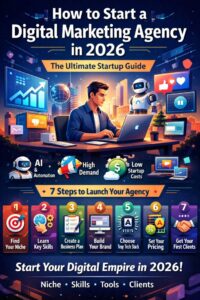 How to start a digital marketing agency in 2026 step by step guide with AI tools, niche selection, pricing strategy and client acquisition